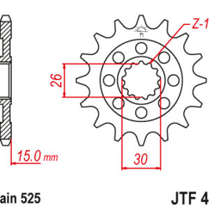 JT - Pinion (fata) JTF404, 17 dinti - BMW S1000RR