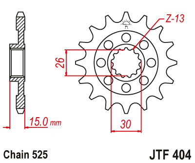 JT - Pinion (fata) JTF404, 17 dinti - BMW S1000RR
