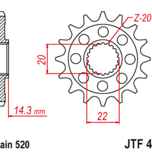 JT - Pinion (fata) JTF406, 16 dinti - BMW G 310GS / G 310R '16-