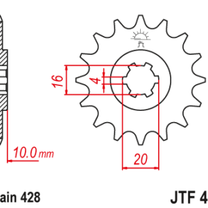 EMGO - Pinion (fata) JTF410, 15 dinti - GZ125 Marauder