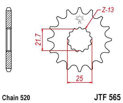 EMGO - Pinion (fata) JTF565, 15 dinti - Versys650/GS500E 2-Zyl/YZ&WR