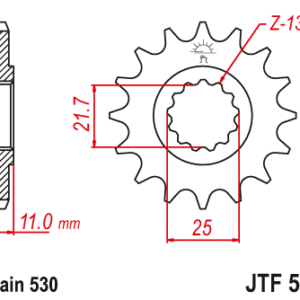 JT - Pinion (fata) JTF580, 16 dinti - FZ6'04-/FZ750/YZF-R7