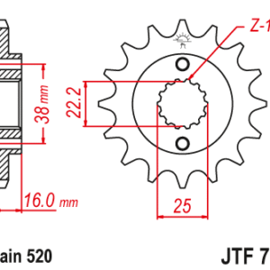 JT - Pinion (fata) JTF736, 14 dinti - Ducati 748Biposto/E/RS/SP/750