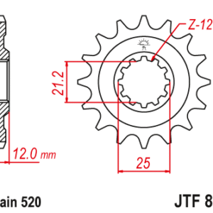 JT - Pinion (fata) JTF823, 13 dinti - Husqvarna -'89 / Husaberg
