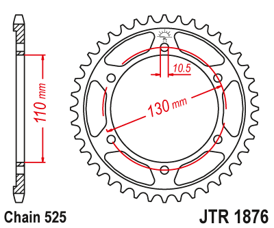 ESJOT - Foaie (spate) 50-29037, 45 dinti - YZF-R6 '06-/GSXR750'11