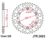 JT - Foaie (spate) JTR245/3, 45 dinti - NX500Dominator '95-