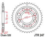 JT - Foaie (spate) JTR247, 36 dinti - CB400NB/C, CM400T 4-Loch 520