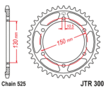 JT - Foaie (spate) JTR300, 46 dinti - FZ8 '10-
