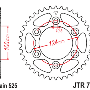 JT - Foaie (spate) JTR745, 37 dinti - Ducati 916 Monster S4