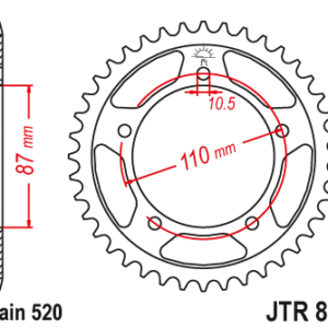 JT - Foaie (spate) JTR823, 39 dinti - GS500E'89- 2-Zyl/GS500F