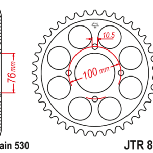 JT - Foaie (spate) JTR824, 46 dinti - GSX 600F -'94