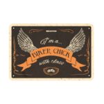 OXFORD - Placuta metalica [30x20cmx0.25mm] BIKER CHICK WITH CLASS