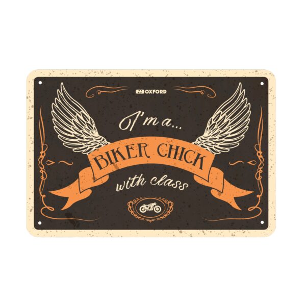 OXFORD - Placuta metalica [30x20cmx0.25mm] BIKER CHICK WITH CLASS