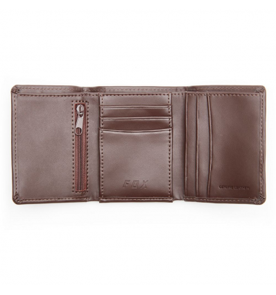 FOX TRIFOLD LEATHER WALLET [BRN]
