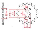 EMGO - Pinion (fata) 13013, 11 dinti - Mopedmotor Piaggio/Derbi '00-