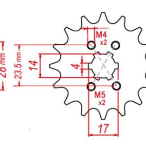 EMGO - Pinion (fata) 13013, 11 dinti - Mopedmotor Piaggio/Derbi '00-