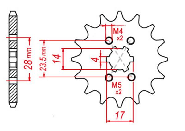 EMGO - Pinion (fata) 13013, 11 dinti - Mopedmotor Piaggio/Derbi '00-