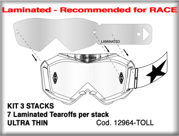 ARIETE - Folii laminate TEAROFF race - 3 seturi x 7 buc [ultimele bucati]