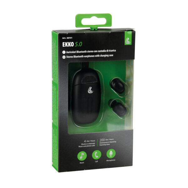 LAMPA - EKKO 5.0, casti Bluetooth 5.0 cu incarcator [200 ore standayby, 4 ore functionare]