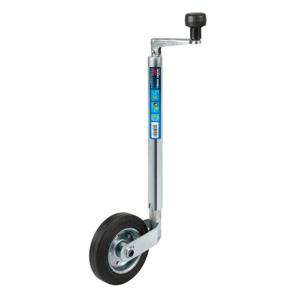 LAMPA - JOCKEY WHEEL Load max 80 kg. Galvanized steel tube diam. 35 MM. Extension min 475 mm Max 720 MM