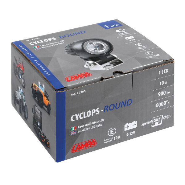 LAMPA - CYCLOPS, proiector CREE rotund [LED] [focus] 9/32V, IP68, 10W, 900Lumens, 6000K