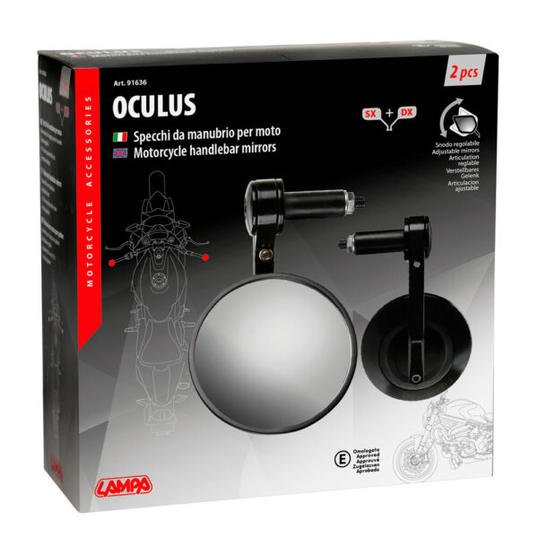 LAMPA - OCULUS, oglinzi capete ghidon, 18-23mm, ajustabile