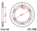 JT - Foaie (spate) Aluminiu JTA1308, 48 dinti - CBR600'01/900'00