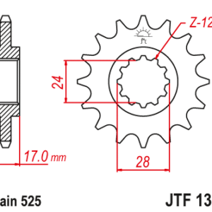 JT - Pinion (fata) JTF1371, 14 dinti - CBR600'97-98 Sonderzz.