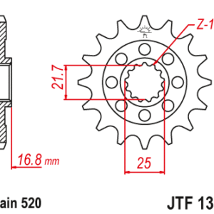 JT - Pinion (fata) JTF1373, 17 dinti - NC750S / NC750X '14-