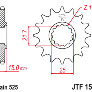 JT - Pinion (fata) JTF1515, 14 dinti - Daytona600/650 SpeedFour