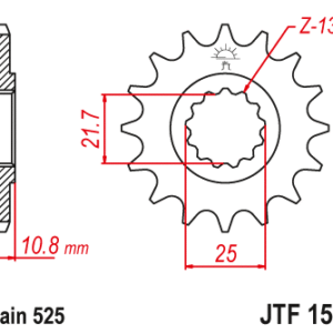 JT - Pinion (fata) JTF1586, 16 dinti - R6 '06-Std / TDM850'96-98