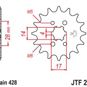 JT - Pinion (fata) JTF277, 13 dinti - Aprilia RS4 125 '11-