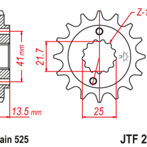 EMGO - Pinion (fata) JTF296, 15 dinti - XL600V/650V700V Transalp