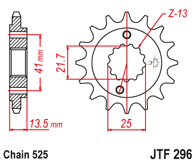 EMGO - Pinion (fata) JTF296, 16 dinti - XRV650/NT650/VT600C/NV400