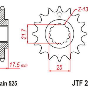 EMGO - Pinion (fata) JTF297, 15 dinti - VFR400R/CB500'94-/CBF500 '04-