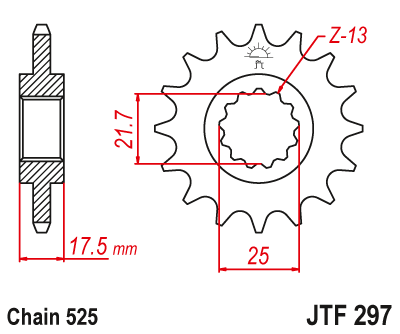 EMGO - Pinion (fata) JTF297, 15 dinti - VFR400R/CB500'94-/CBF500 '04-