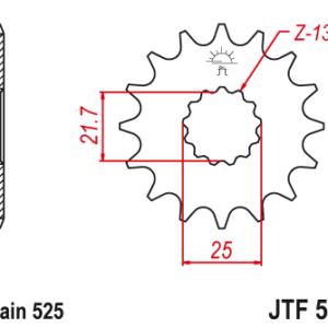 JT - Pinion (fata) JTF520, 14 dinti - GT 650