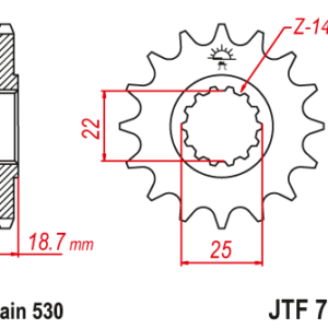 JT - Pinion (fata) JTF743, 15 dinti - Ducati Multistrada 1200