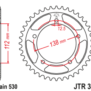 JT - Foaie (spate) JTR302, 44 dinti - CBR 1100XX '97-