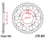 JT - Foaie (spate) JTR807, 45 dinti - SV650 '99
