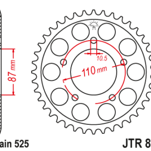 JT - Foaie (spate) JTR807, 44 dinti - SV650S '99