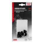LAMPA - Screen Fit-Kits, rubber nut kits with screw and washers (5 MA) - 10 pcs - Silver