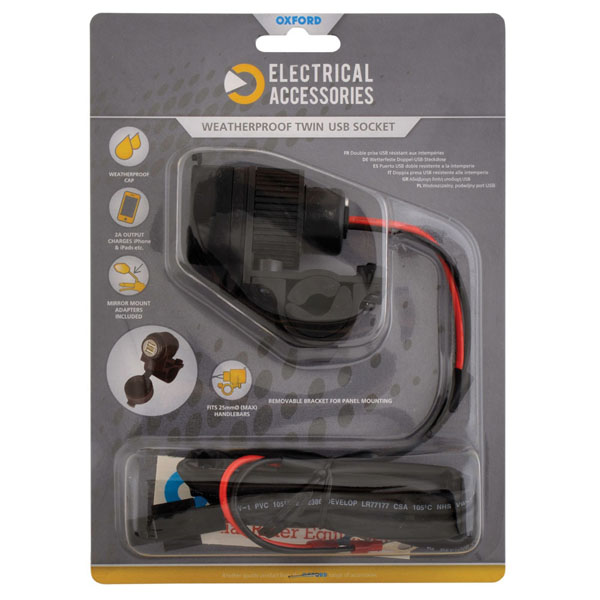 OXFORD - USB 5V 2AMP DUAL SOCKET & FUSED LOOM