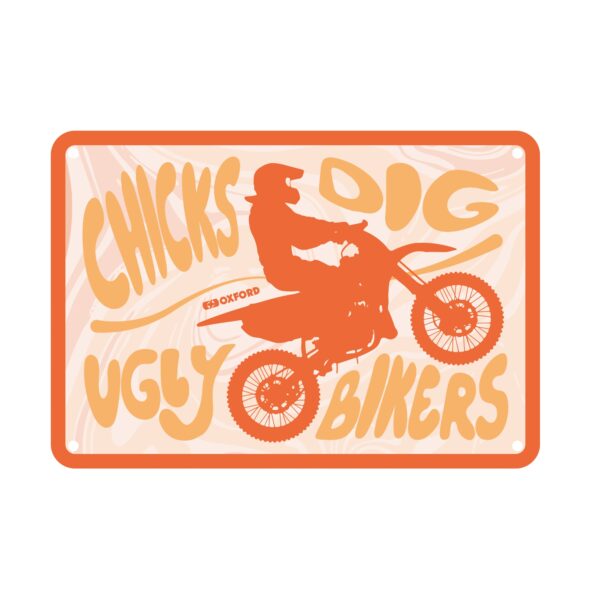 OXFORD - Placuta metalica [30x20cmx0.25mm] Chicks Dig Ugly Bikers Cooler