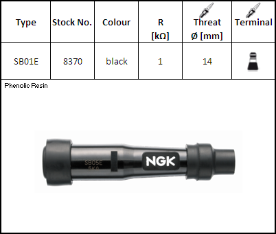 NGK - Pipa bachelita SB01E