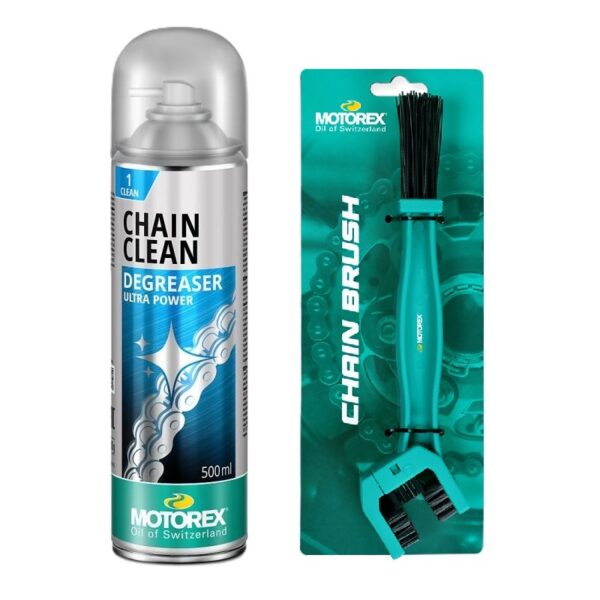 MOTOREX OFERTA - Spray CURATARE LANT - 500ml [CHAIN CLEAN]  [varianta noua 2026] + Perie de curatat lant ORIGINALA [MTX-403452]