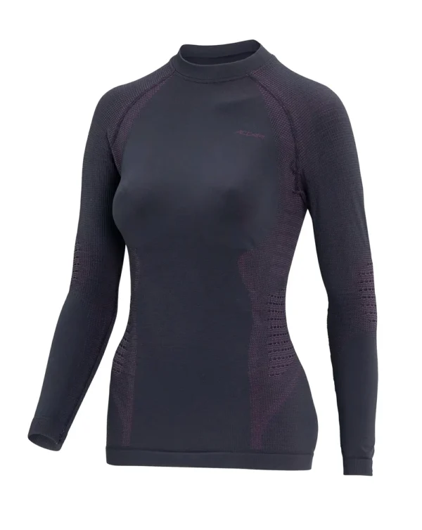 Women's L.S Shirt BIKER - Black/Cyclamen