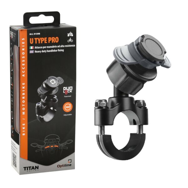 OPTILINE - U TYPE PRO prindere OPTI-CASE [cu bila] [prindere pe ghidon diam. 22-28]