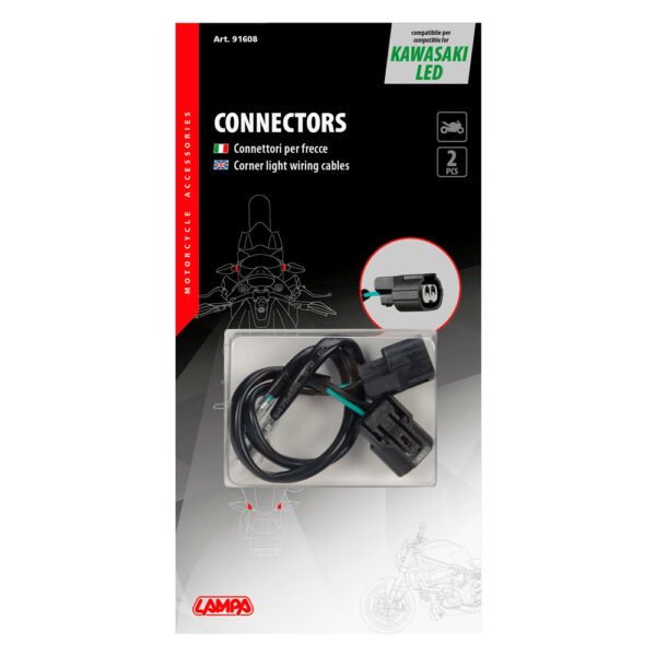 LAMPA - Set 2 cabluri conectare semnalizatoare LED, compatibile KAWASAKI