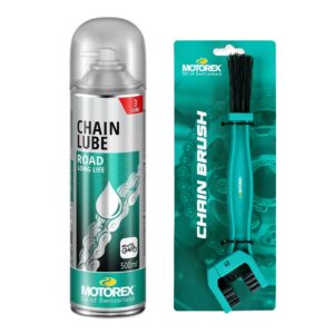 MOTOREX OFERTA - Spray Lant ROAD [WHITE] - 500ml [CHAIN LUBE]  [varianta noua 2026]<br> + Perie de curatat lant ORIGINALA [MTX-403452]